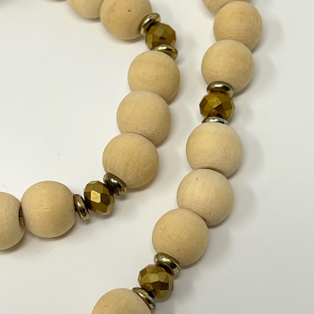 Wood Bead Tassel Necklace Rustic Farmhouse Beaded Jewelry  Boho Accessories Rope - Picture 7 of 12